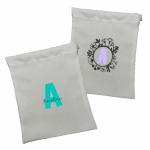 Bolsa de almuerzo y merienda con diseño de inicial