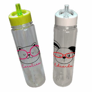 Botella ecológica con boquilla plegable y diseño de animales