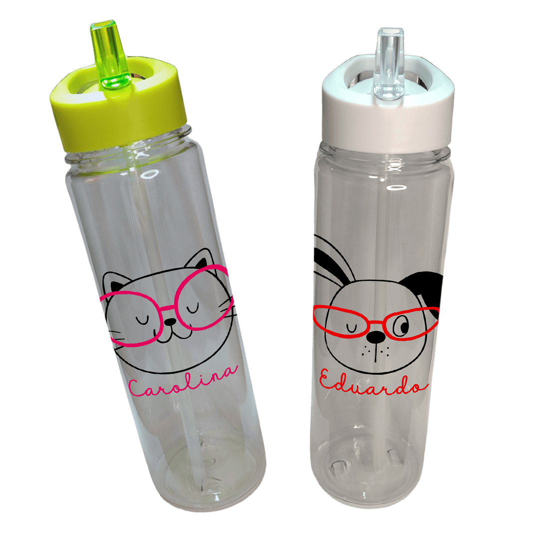 Botella ecológica con boquilla plegable y diseño de animales