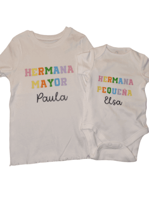 Camiseta + body "Hermana mayor, hermana pequeña"