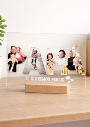 Marco de metacrilato "Papá" con fotos personalizadas