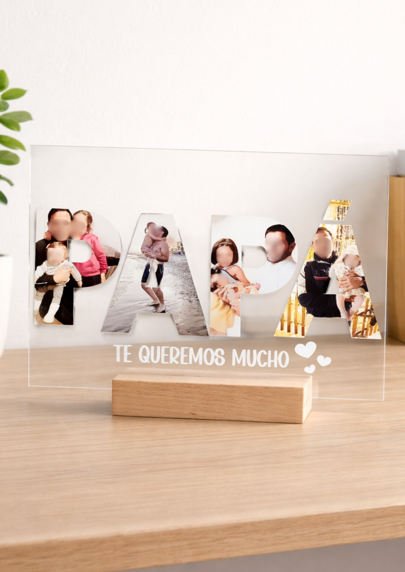 Marco de metacrilato "Papá" con fotos personalizadas