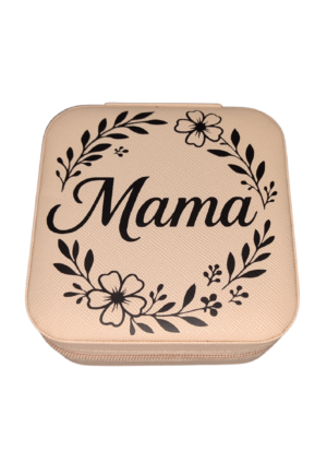 Joyero de viaje "Mamá" con diseño floral